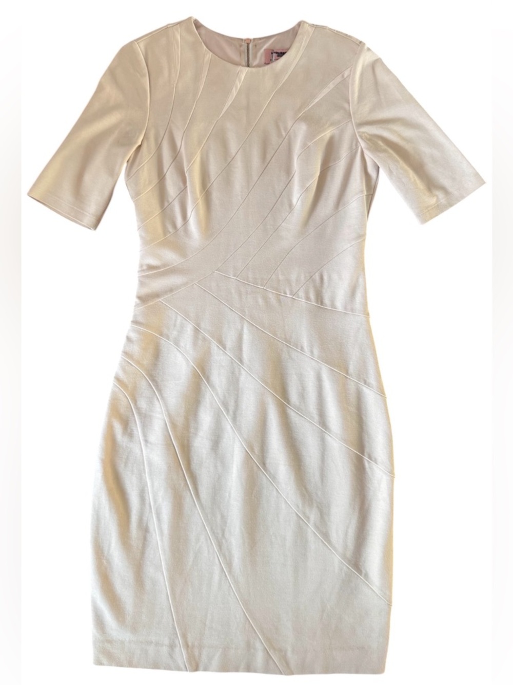 Ted Baker Corie Seam Detail Dress Blush Pink Bodycon Bandage Size Small - Picture 2 of 13